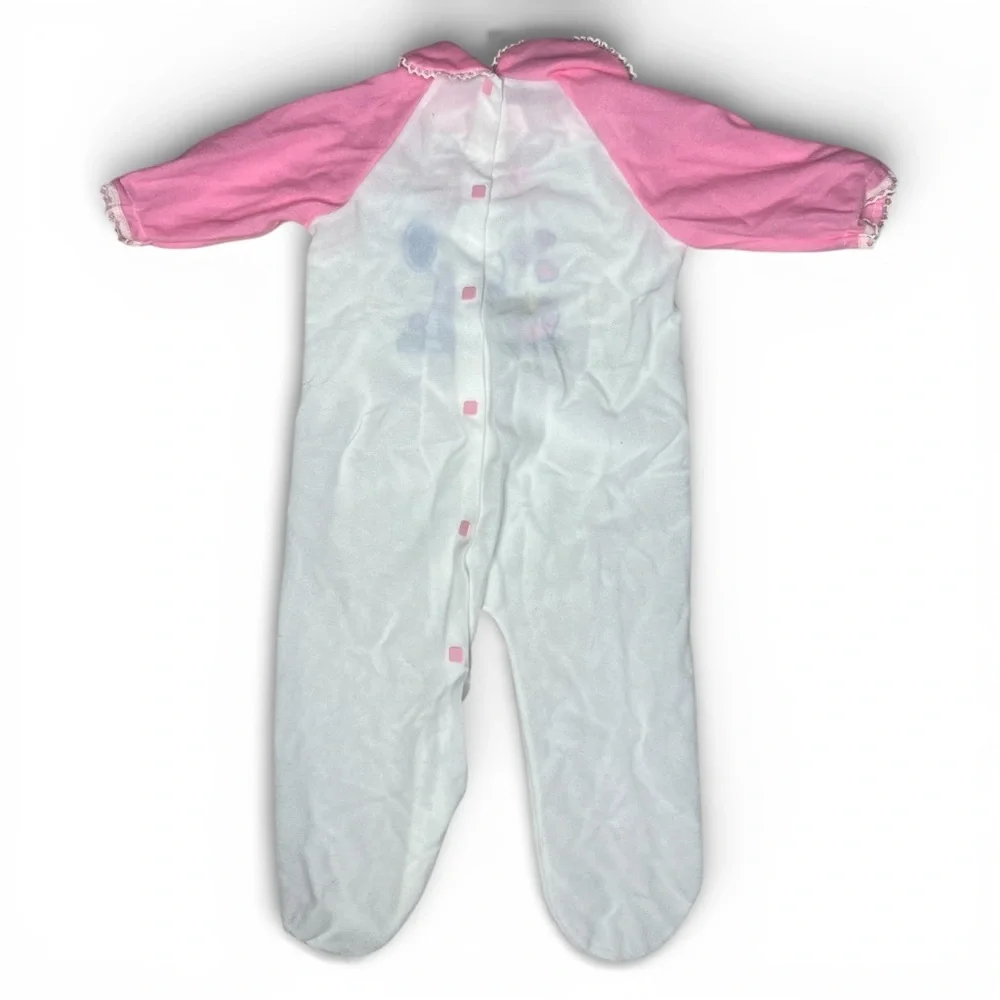 Vintage Snoopy Baby Sleeper Pink What a Cutie 3–6M Footed Pajamas USA